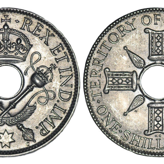 1938 One Shilling George VI New-Guinea EF-aUNC