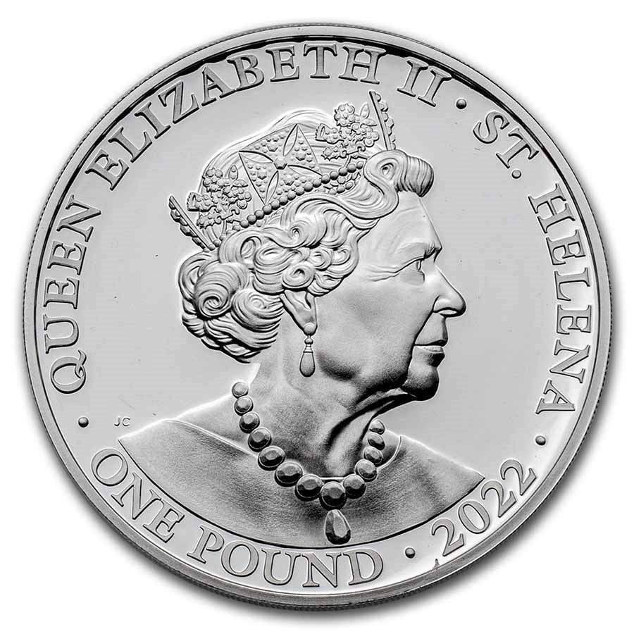 2022 St Helena Queens Virtues : Constancy 1 oz .999 Silver Proof Bullion Coin