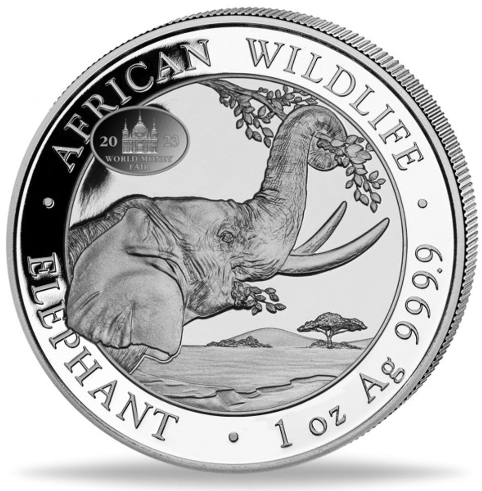 2023 Somali Elephant World Fair Privy 1 oz .999 Silver Proof Coin