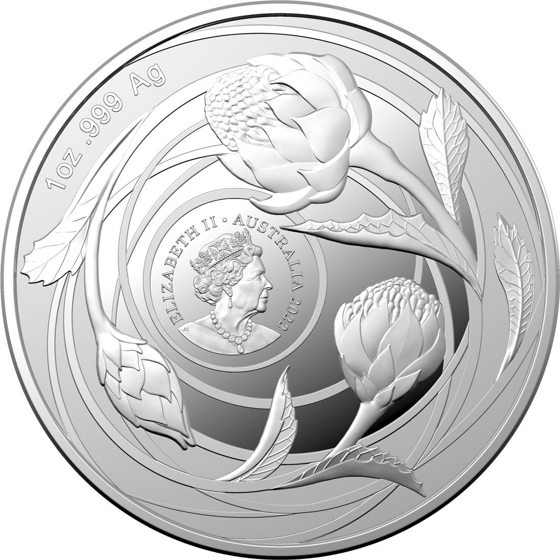 2022 $1 1oz .999 Silver Investment Coin – Wildflowers of Australia – Waratah