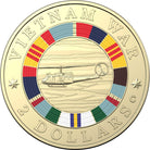 2023 $2 AlBr "C" Mintmark Coloured Uncirculated Coin 50th Anniversary End of Vietnam War