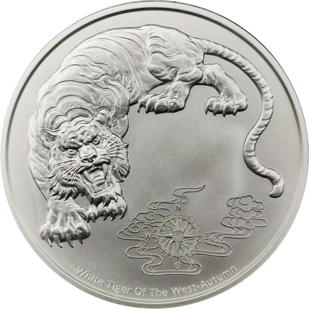 2023 1 oz Samoa Four Guardians White Tiger 999 Silver Bu coin