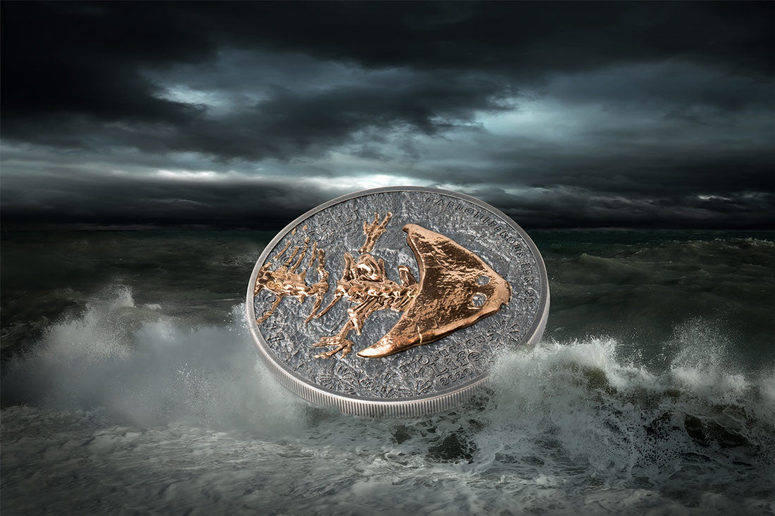 2020 Mongolia 1oz Silver Coin - Diplocaulus - Evolution Of Life