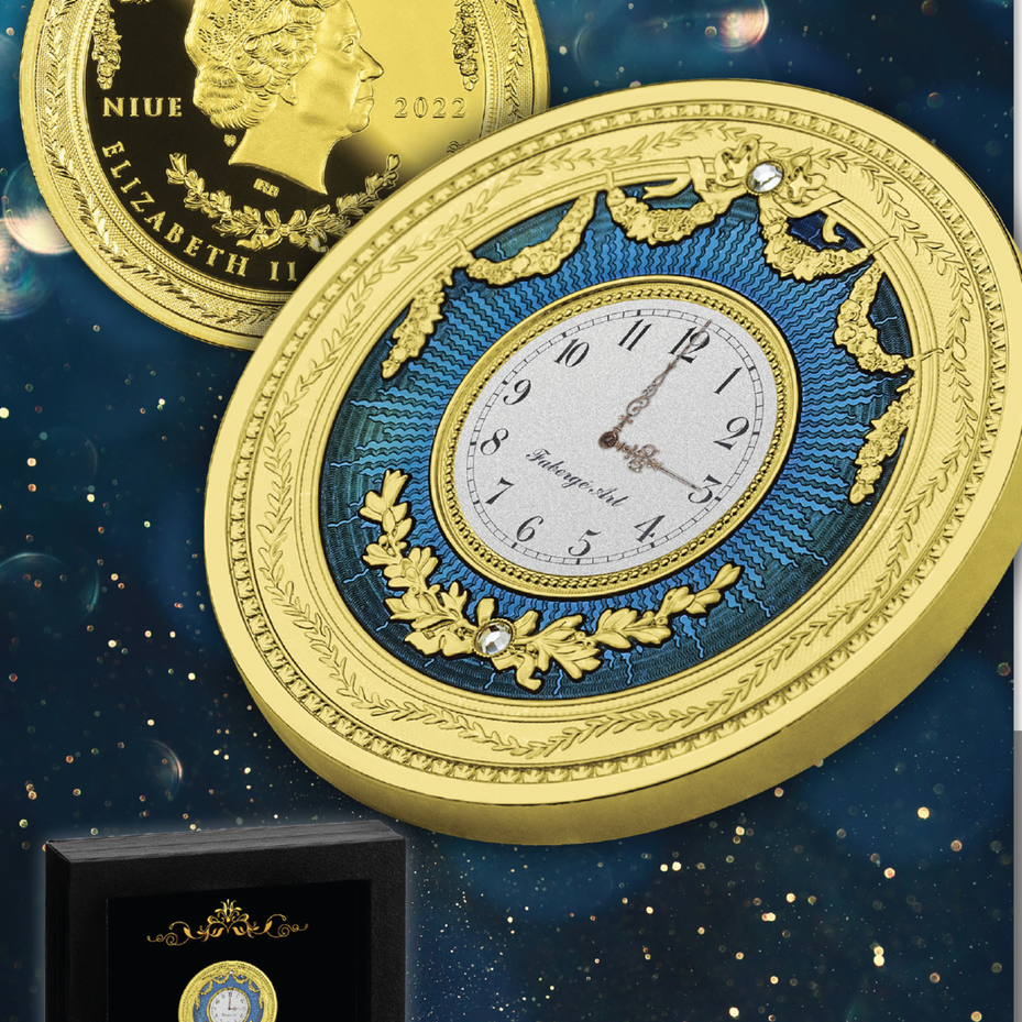 Mint of Poland Blue Clock Silver Coin $1 Niue 2022