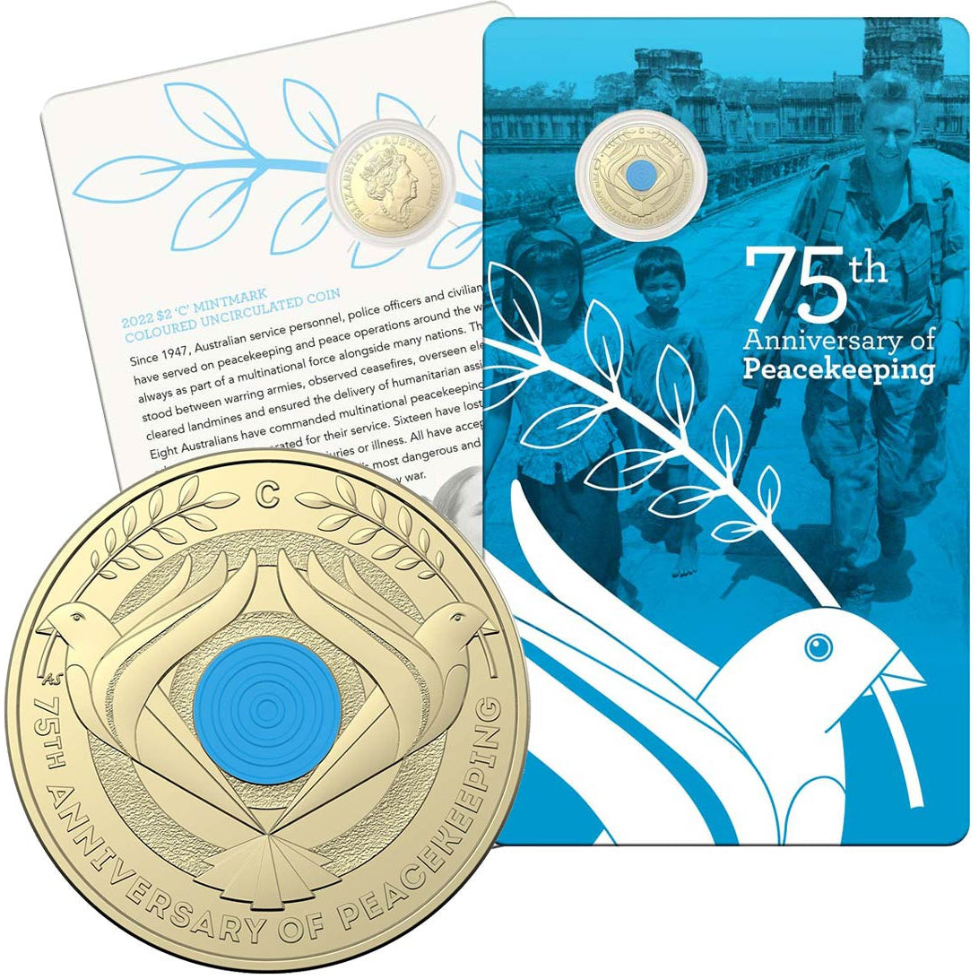 75th Anniversary of Peacekeeping 2022 $2 C Mintmark Uncirculated Coin