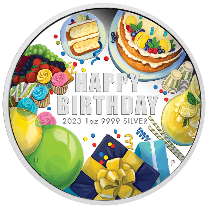 2023 Happy Birthday 1 oz 99.99% Silver Proof Coloured Coin