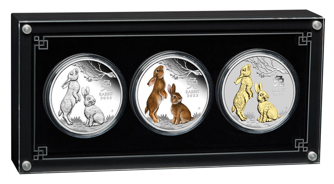 Year of the Rabbit 2023 1oz Silver Trio