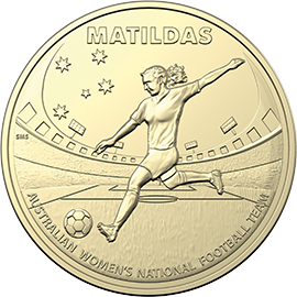 Royal Australian Mint $1 AlBr Shot UNC Matilda FIFA Soccer Coin 2023