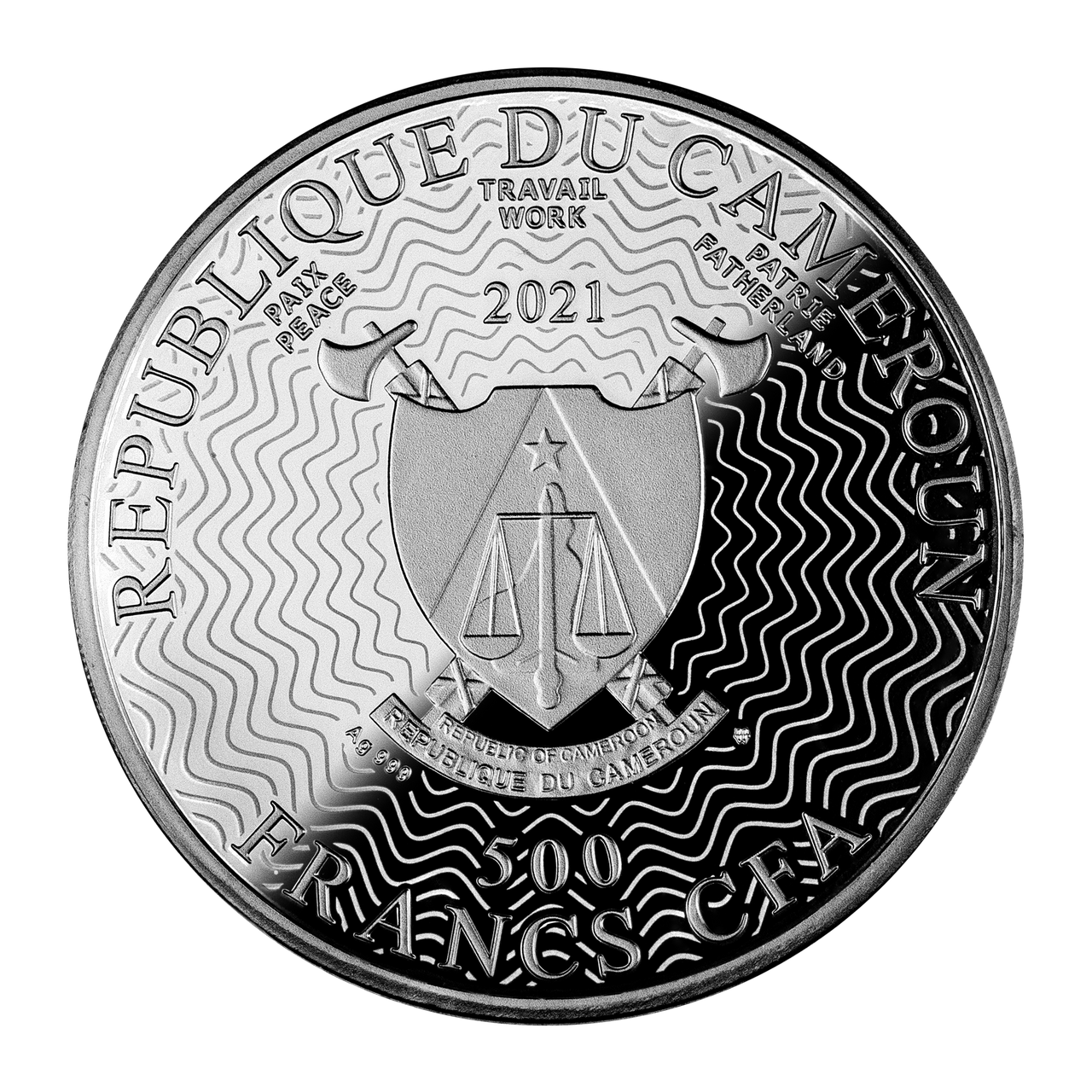 2021 Cameroon 500 Francs Silver Ruthenium Coin - Solar System - Neptune