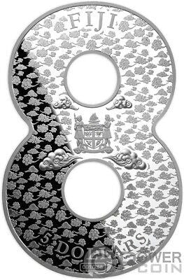 2024 Fiji Lucky 8 - Dragon 888g .999 Silver Shape Coin