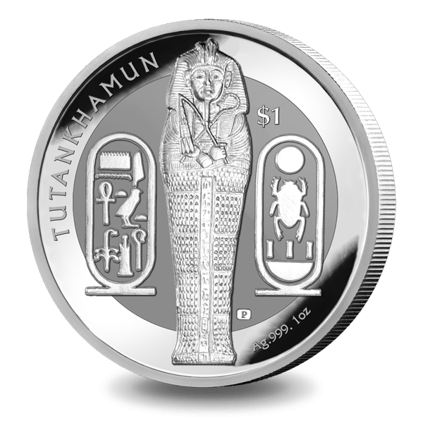 2023 Sierra Leone King Tutankhamun-Sarcophagus .999 1oz Silver BU coin
