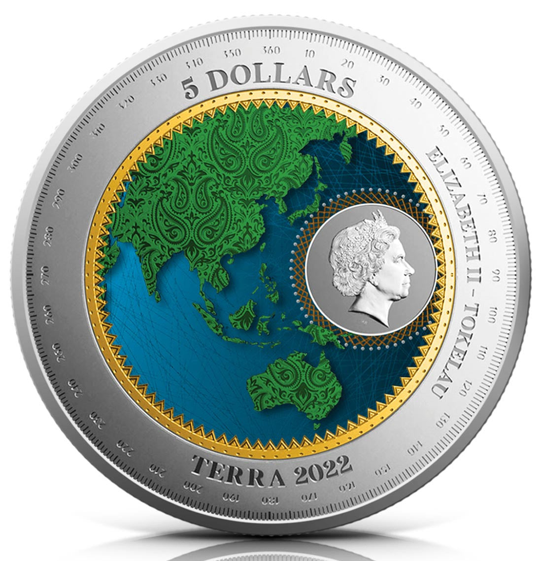 Colorized Terra Tokelau 2022 1oz .9999 Silver BU Coin