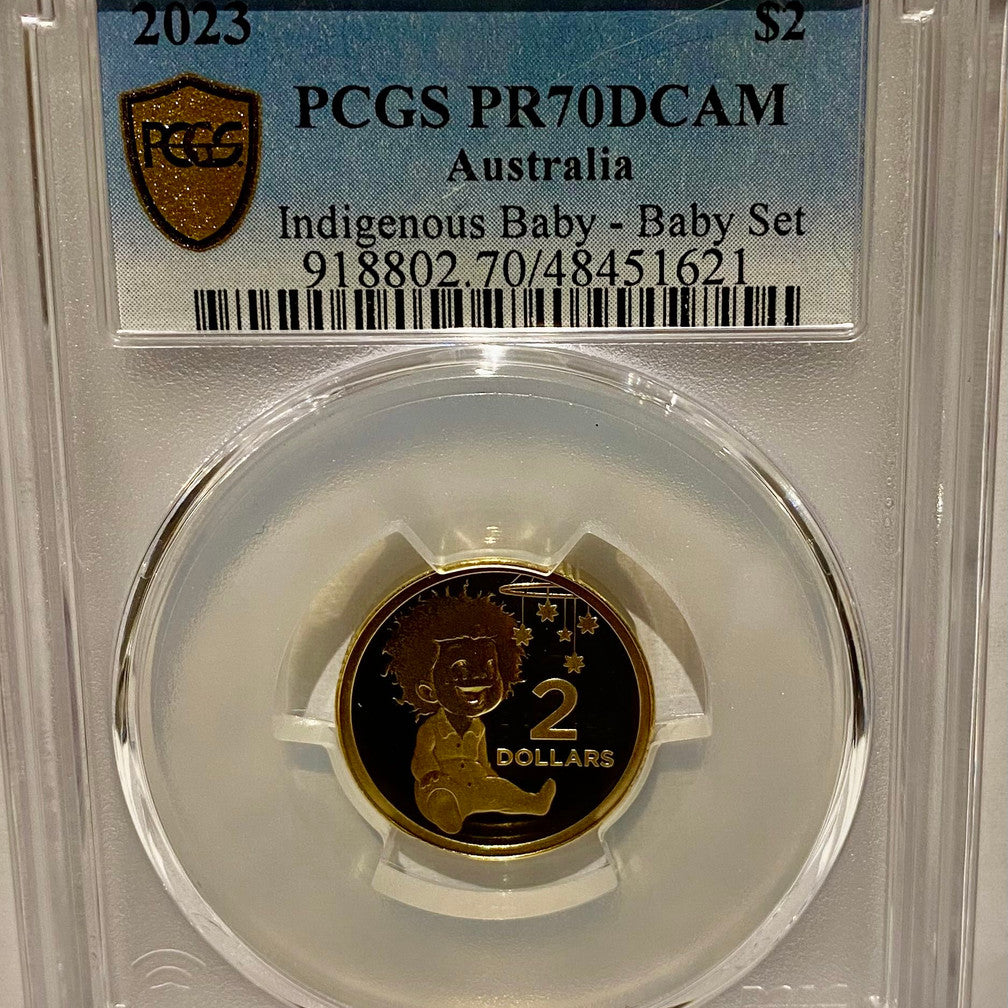 Royal Australian Mint 2023 Indigenous Baby - Baby Set $2 coin PCGS PR70DCAM