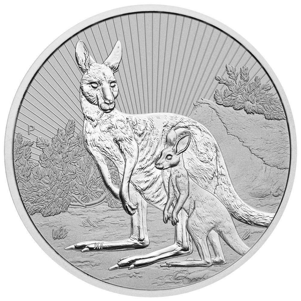 Perth Mint Silver Kangaroo Mother  and Baby Piedfort $2 2 oz Silver 2023 Coin