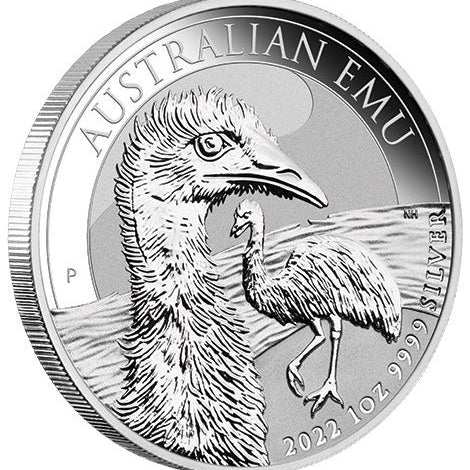 Perth Mint Australian Emu 2022 1 oz .9999 Silver Bullion Coin