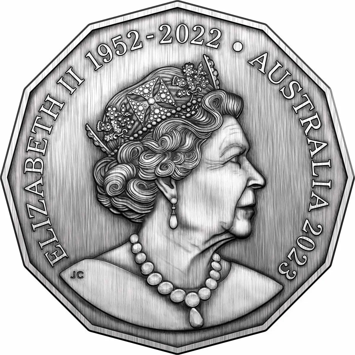 Royal Australian Mint AC/DC 2023 50c 50th Anniversary Silver Antique Coin