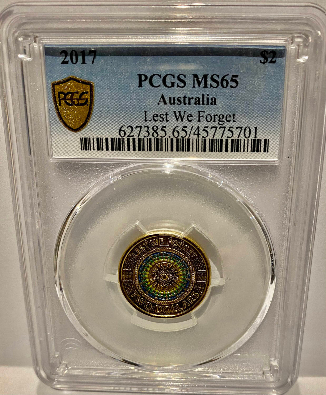 Royal Australian Mint 2017 $2 PCGS MS65 - Lest We Forget