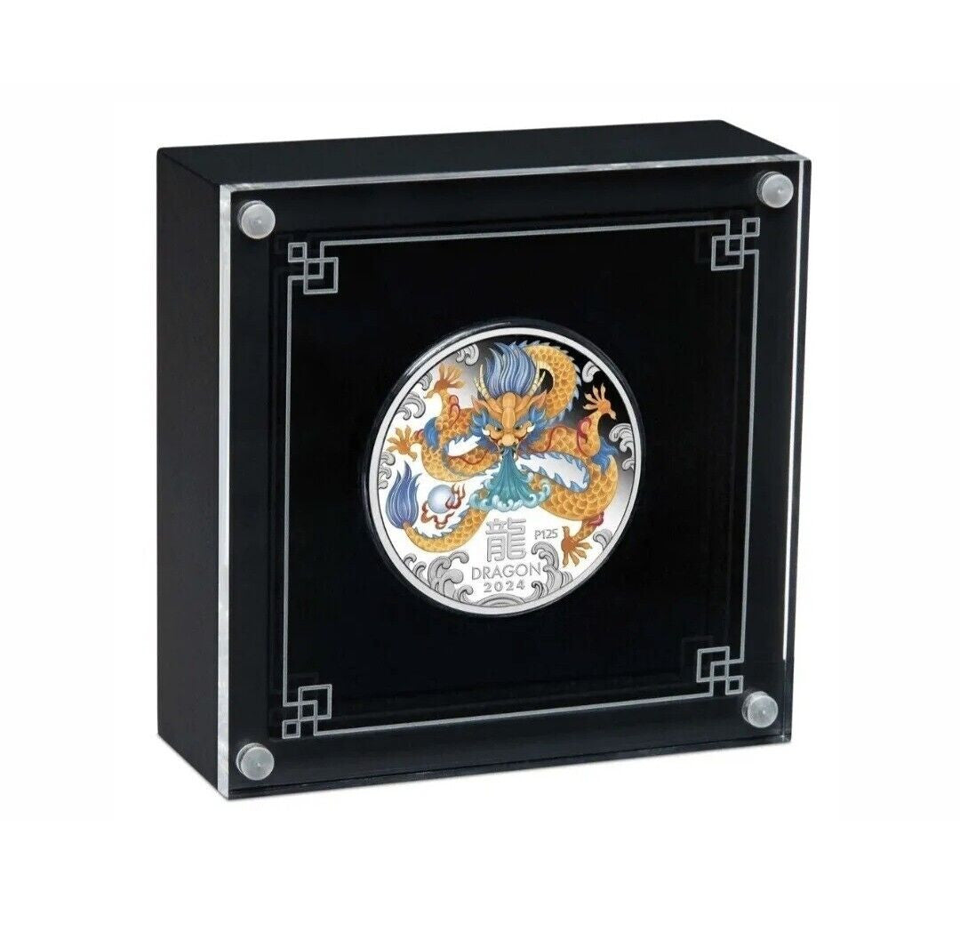 Perth Mint Year of the Dragon 2024 1 oz Silver Proof Coloured Coin  - Lunar Series III