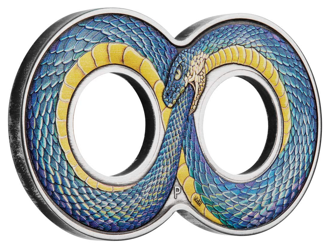 Ouroboros 2022 2oz Silver Antiqued Coloured Coin