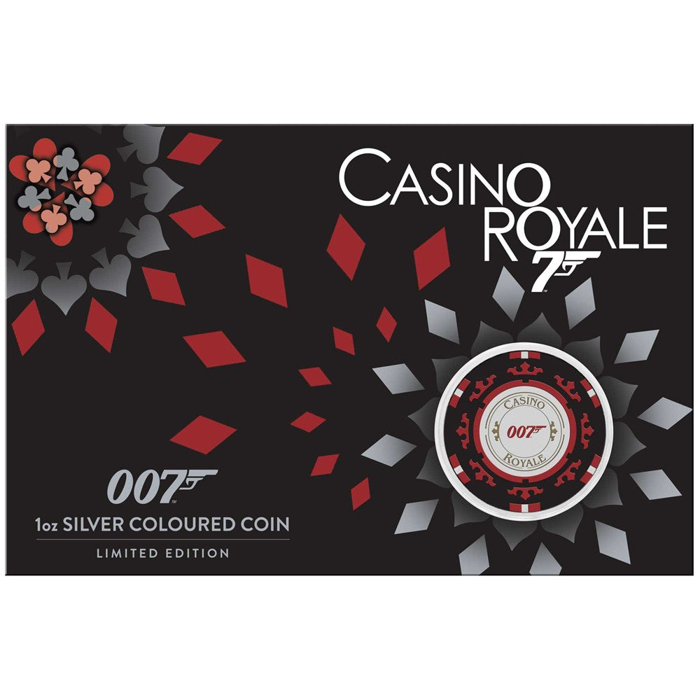 Perth Mint Australian Casino Royale Poker Chip 2023 1 oz Silver Coloured Coin in Card