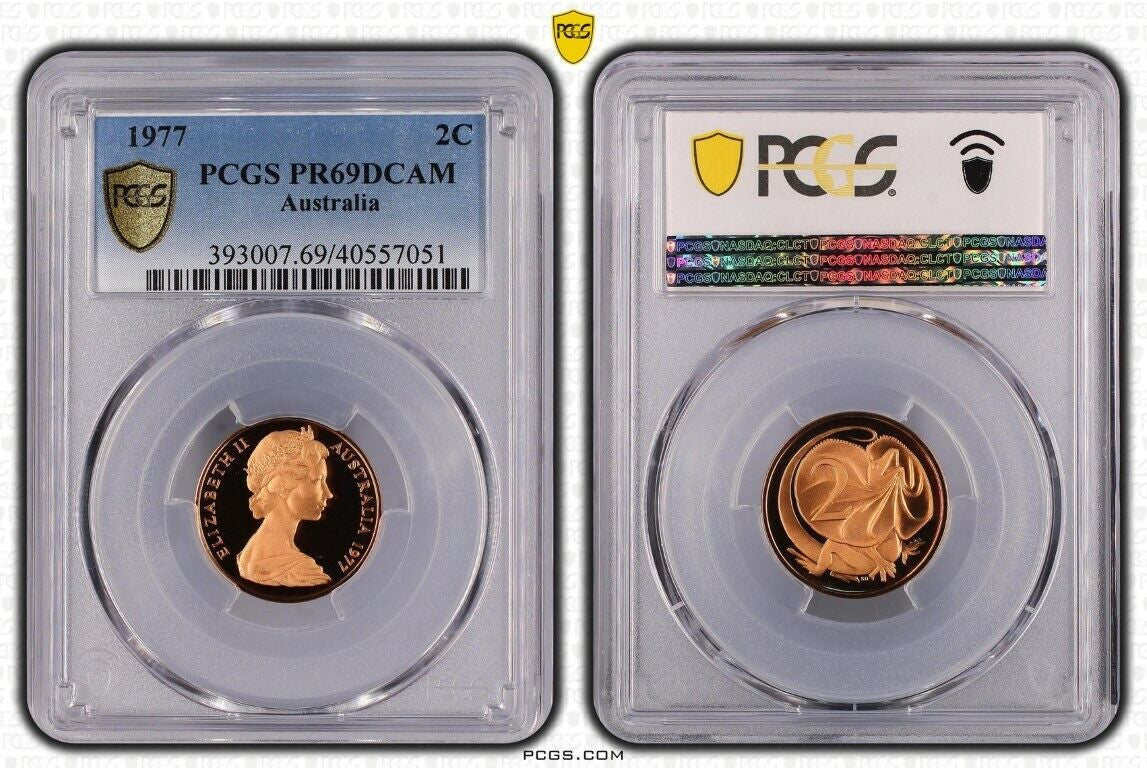1977 Australian 2c PCGS PR69DCAM Proof Coin
