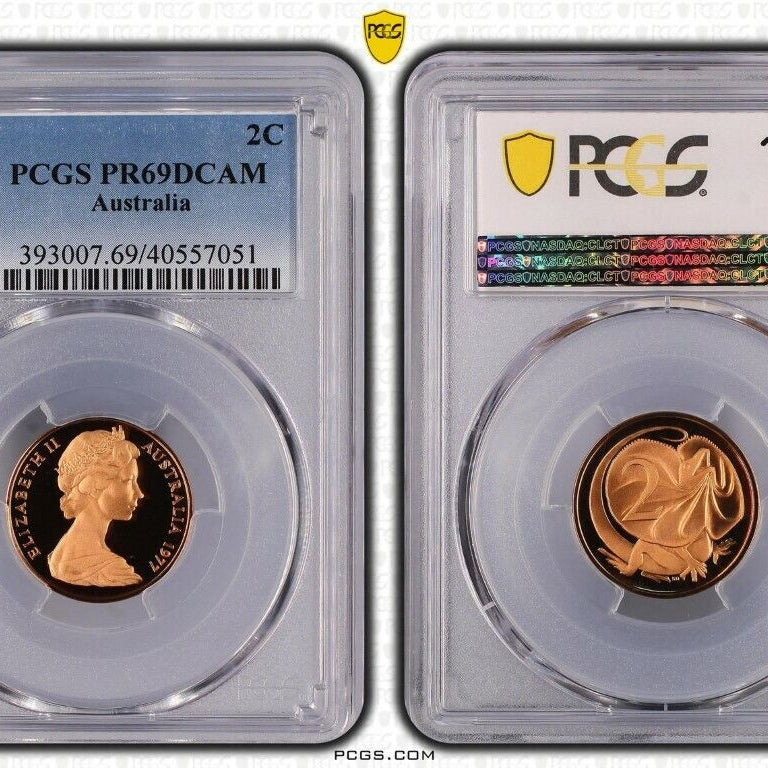 1977 Australian 2c PCGS PR69DCAM Proof Coin