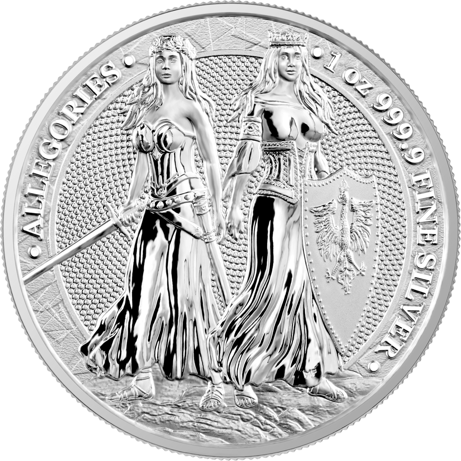Allegories: Polonia & Germania 2022 Germania Mint 1oz .9999 Silver BU Coin