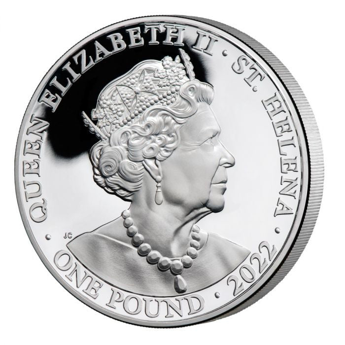 2022 St Helena Queens Virtues : Constancy 1 oz .999 Silver Gilded Proof Bullion Coin