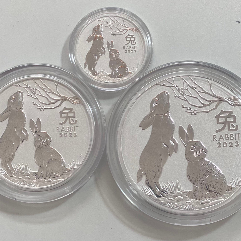 Perth Mint Lunar Series III 2023 Year of the Rabbit Instant Silver Bullion Collection