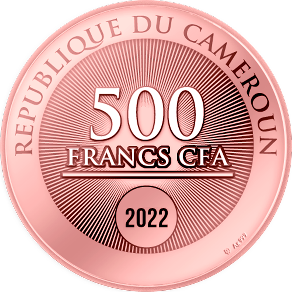 2022 Cameroon 500 Francs Silver Rose Gold Plated Coin - This Is Love