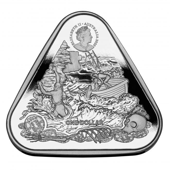 2020 1oz .999 Silver BU Triangular Coin - Australian Shipwreck
