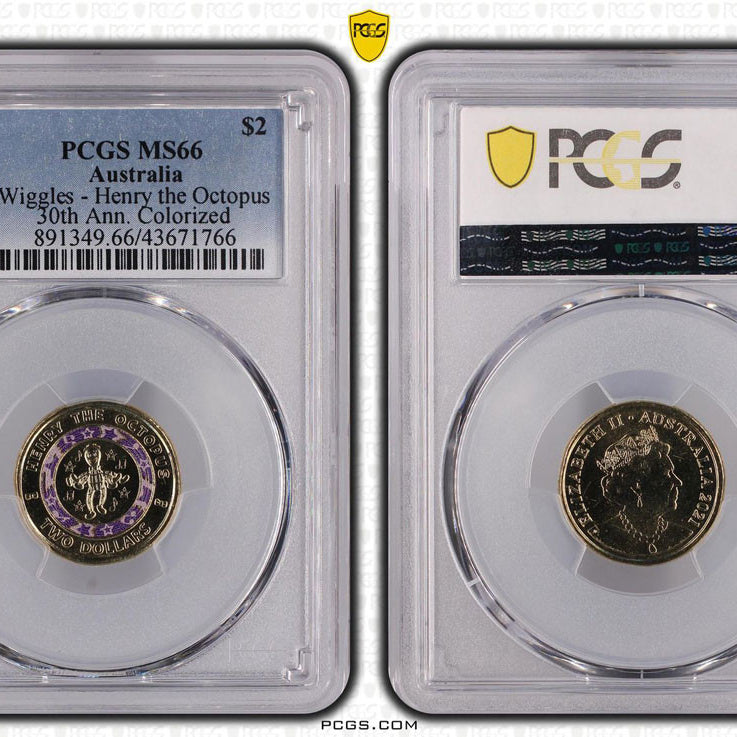 2021 $2 Wiggles 30th Ann. - Henry the Octopus PCGS MS66