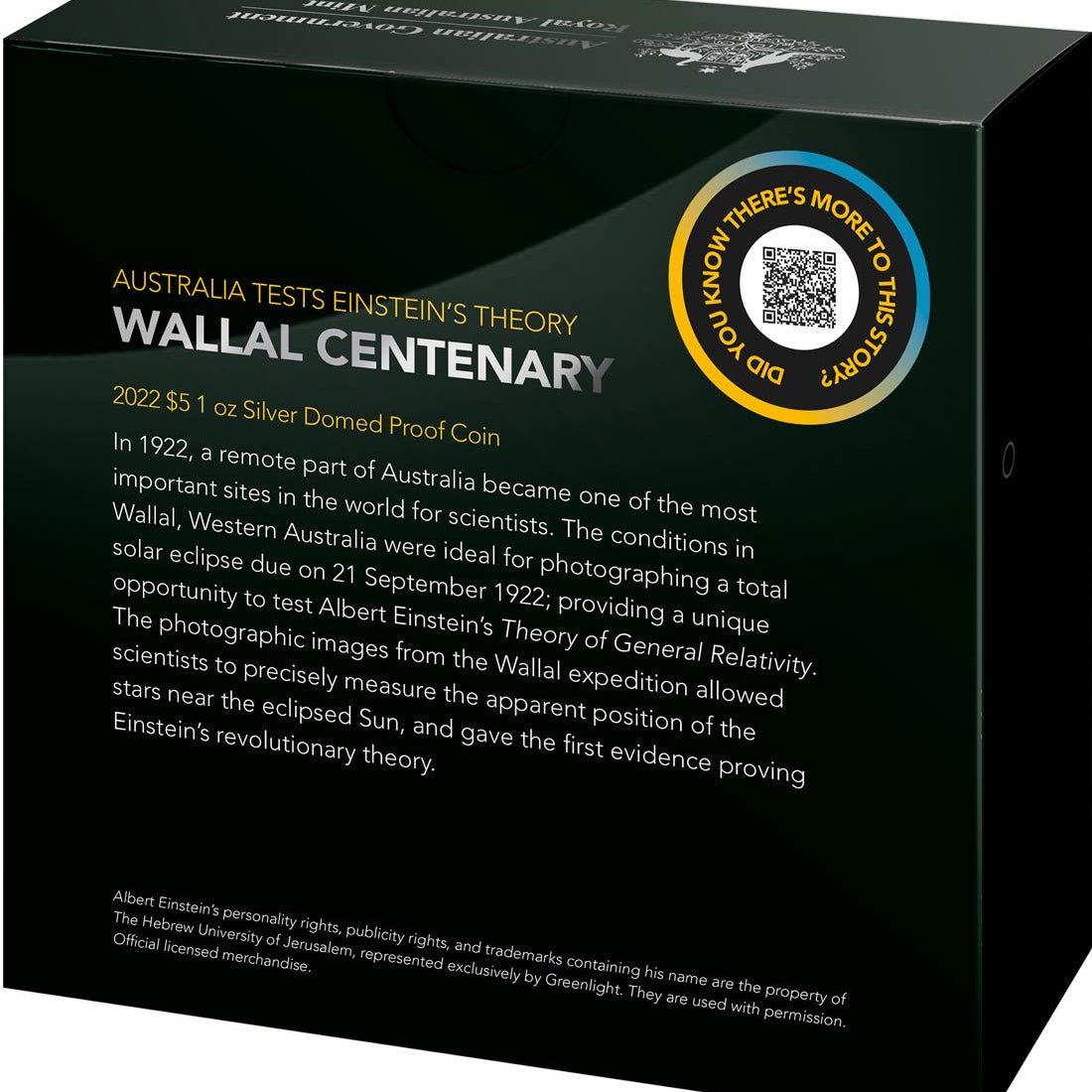 Wallal Centenary 2022 $5 1oz Silver Domed Proof