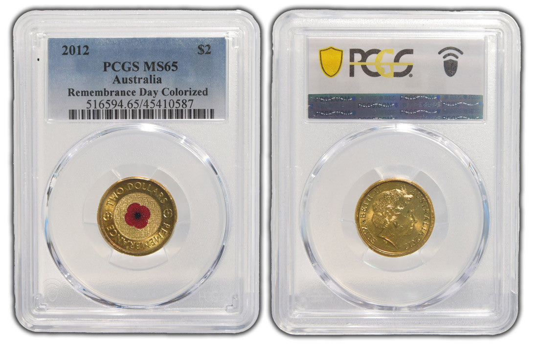 Remembrance Day 2012 $2 Red Poppy PCGS MS65