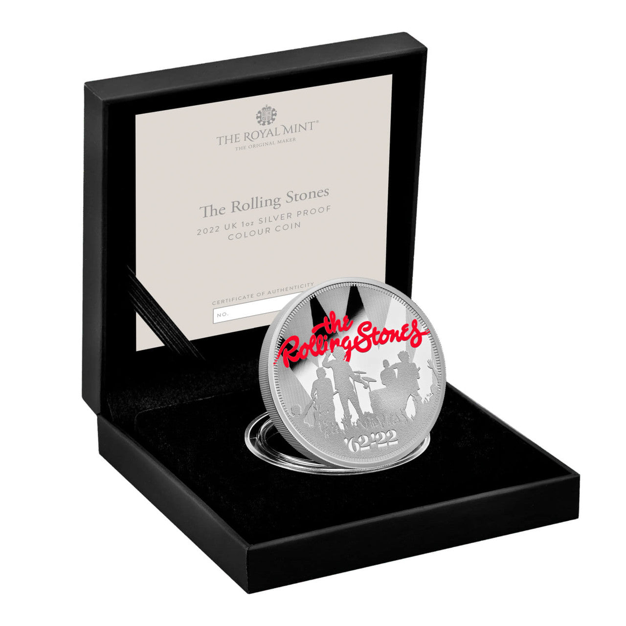 2022 Great Britain Celebrating 60 years of Rock and Roll Royalty: The Rolling Stones 1 oz .999 Silver Proof Coloured Coin