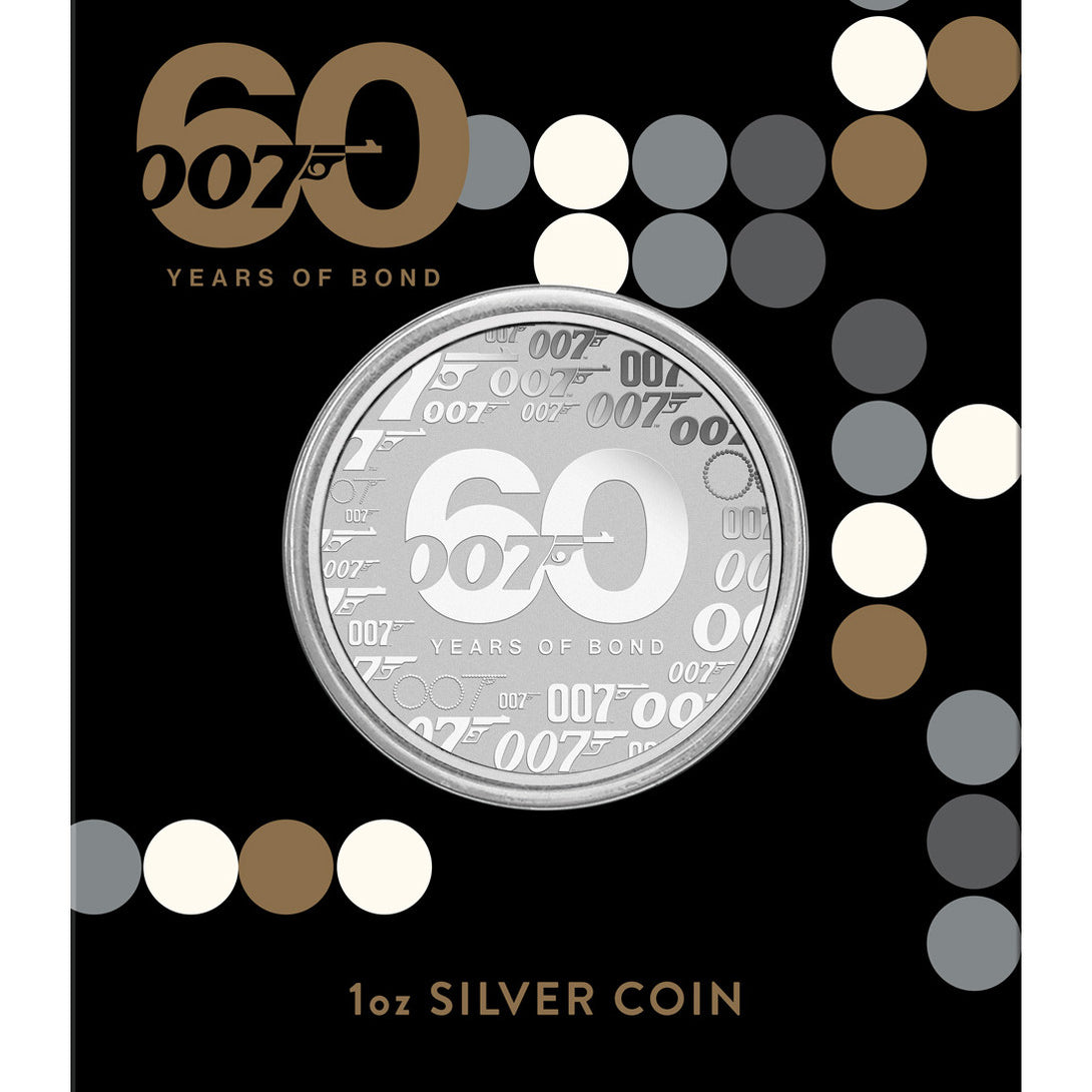 60 Years of Bond 2022 1oz Silver Coin in Card