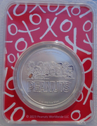 2023 1 oz Peanuts Snoopy Valentine's .999 Colourised Silver Round