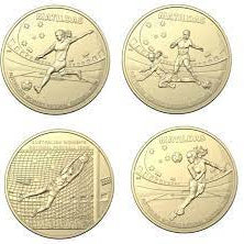 Royal Australian Mint $1 AlBr Set of 4 UNC Matilda FIFA Soccer Coins 2023