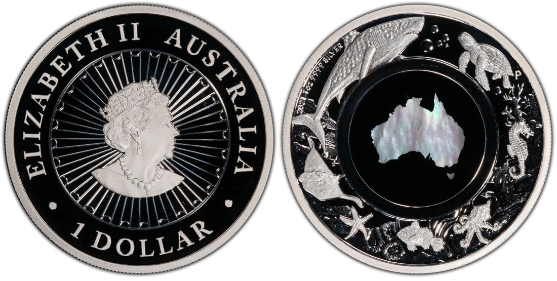 Great Southern Land 2021-P Silver $1 Mother of Pearl PCGS