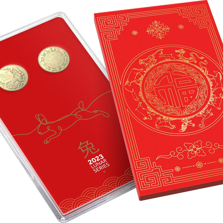 Year of the Rabbit 2023 $1 Unc Two Coin Set
