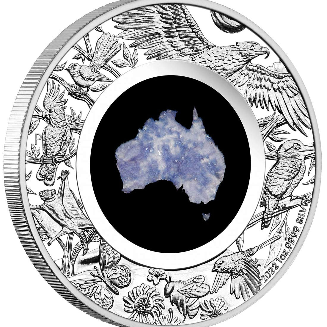 Great Southern Land 2022 1oz Silver Proof Blue Lepidolite Coin