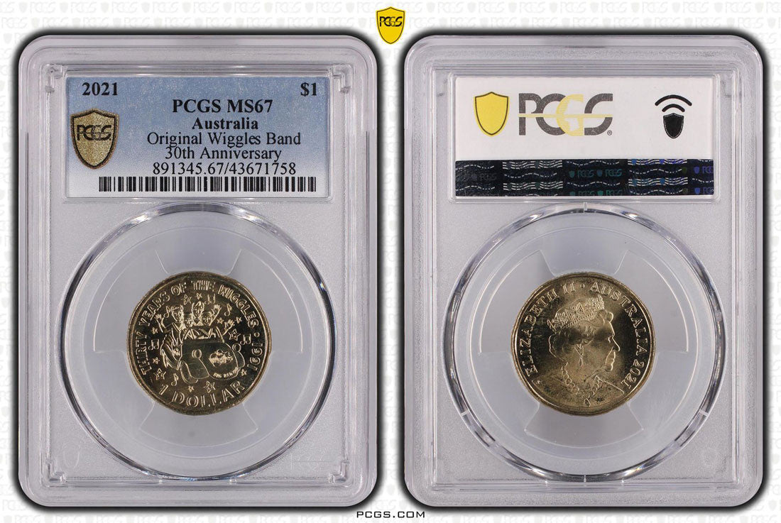 2021 $1 Original Wiggles Band 30th Anniversary PCGS MS67