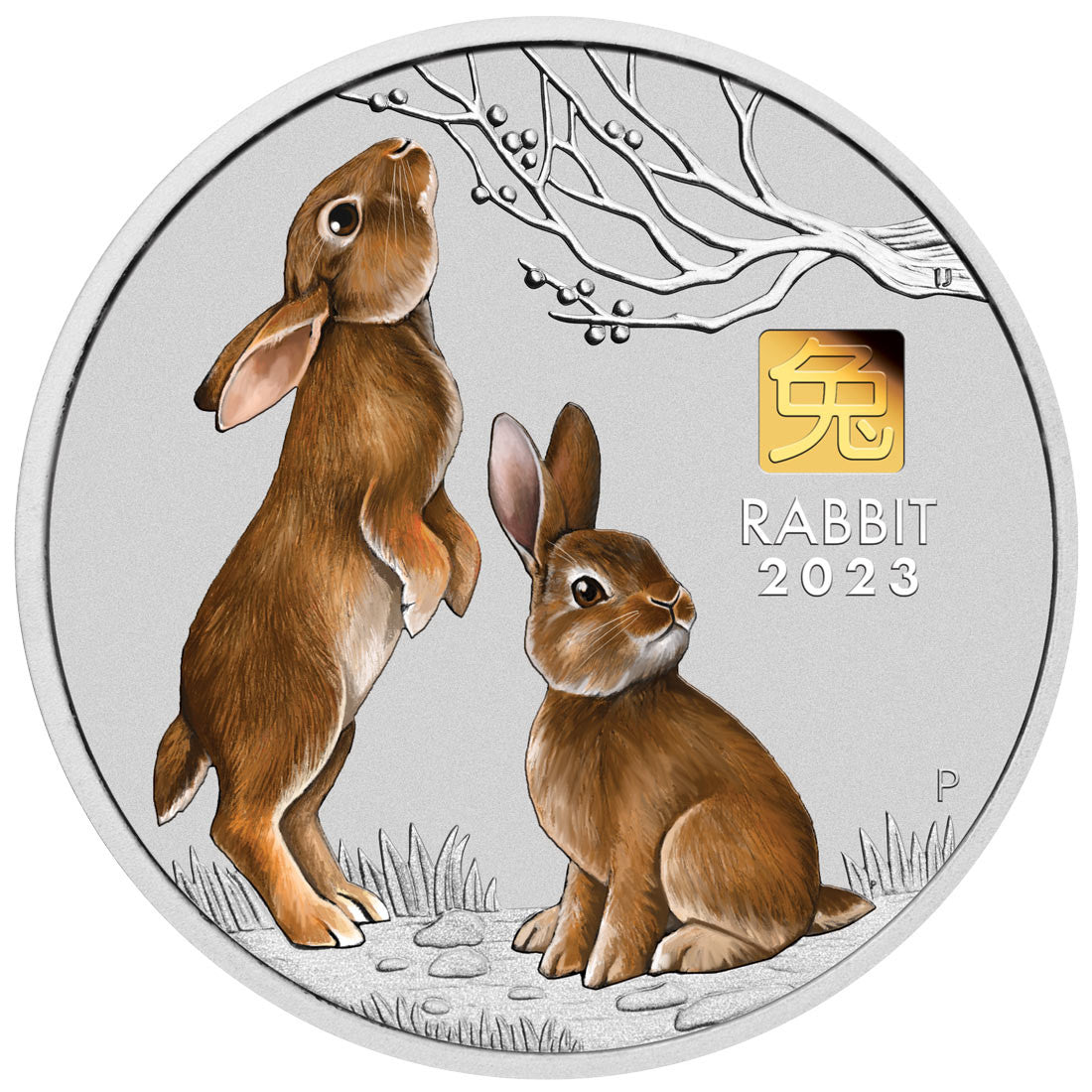 2023 Year of the Rabbit 1 Kilo Silver Coin with Gold Privy Mark