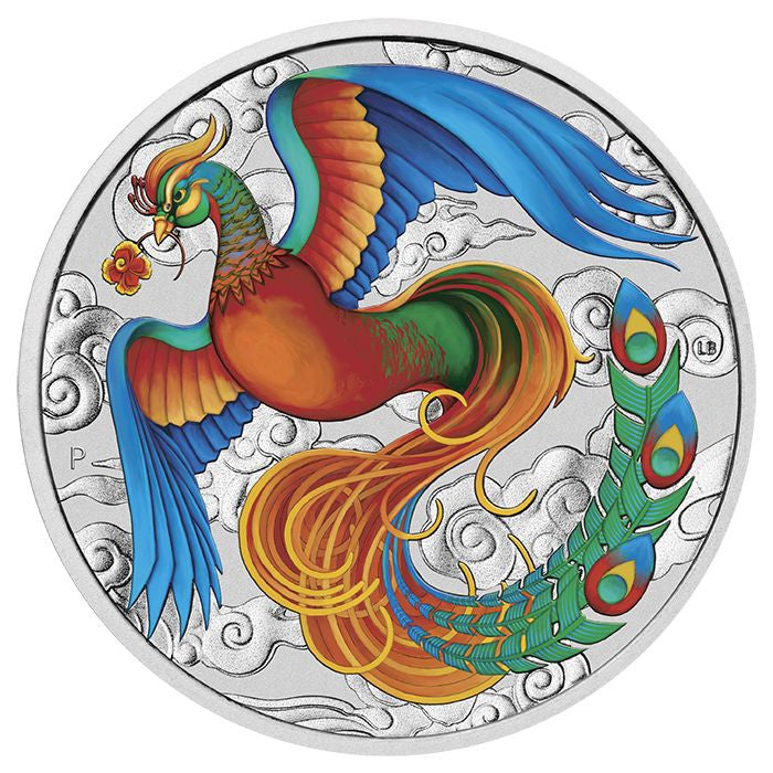 Perth Mint Chinese Myths and Legends - Phoenix 1 oz Vivid Coloured Silver 2022 Coin