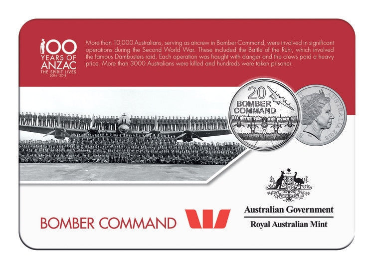 2016 20c Coin Anzac To Afghanistan BOMBER COMMAND My Collectables 2016-20c-coin-anzac-to-afghanistan-bomber-command-my-collectables