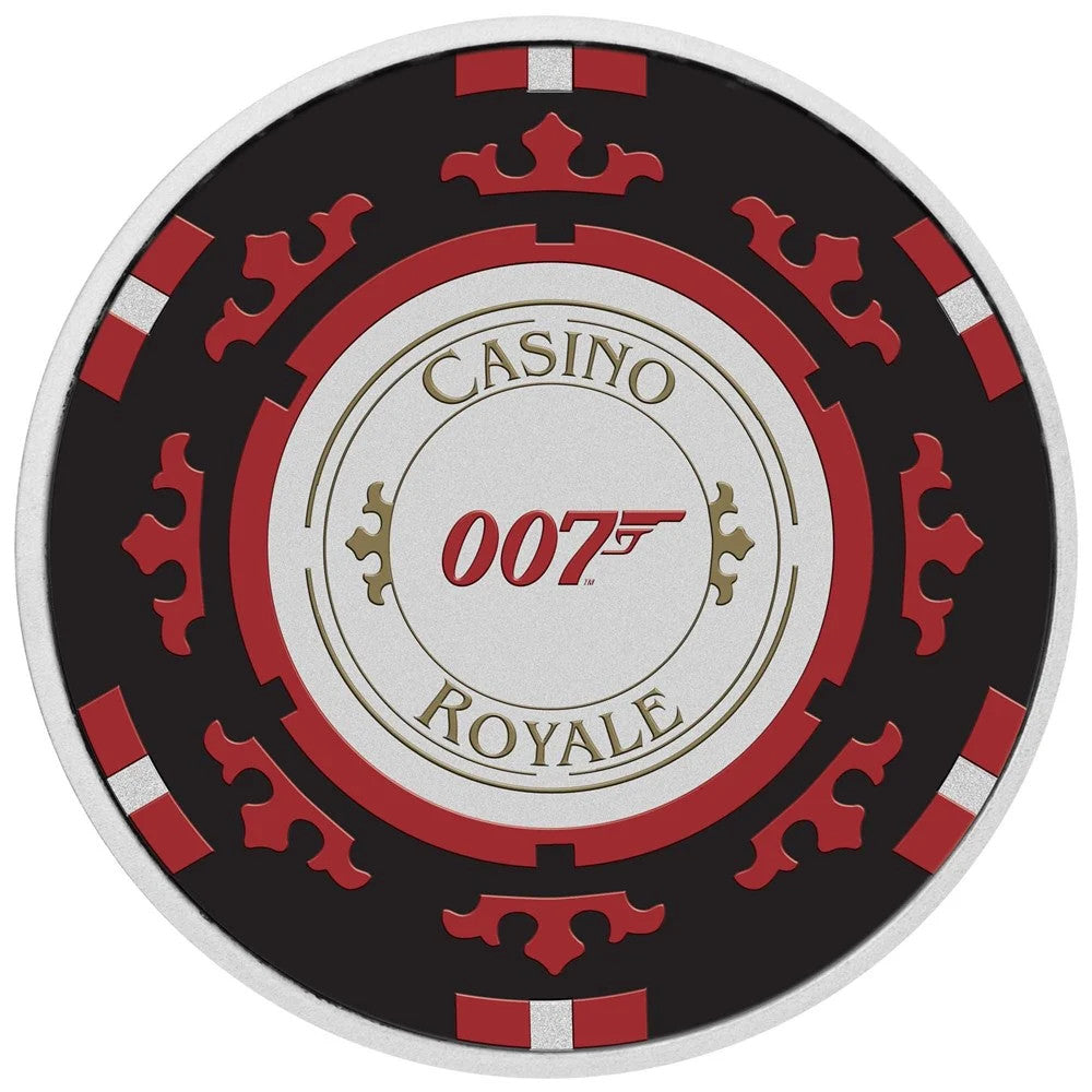 Perth Mint Australian Casino Royale Poker Chip 2023 1 oz Silver Coloured Coin in Card