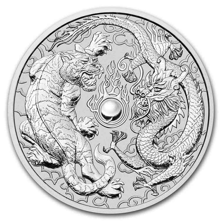 2018 Dragon & Tiger 1oz .999 Silver BU Coin – My Collectables