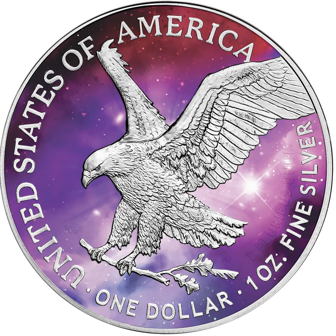 USA 2022 American Eagle 1oz .999 Silver BU Coin - Glowing Galaxy IV
