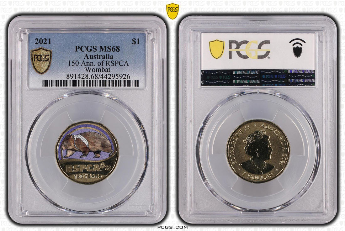 150 Ann. of RSPCA Wombat $1 PCGS MS68