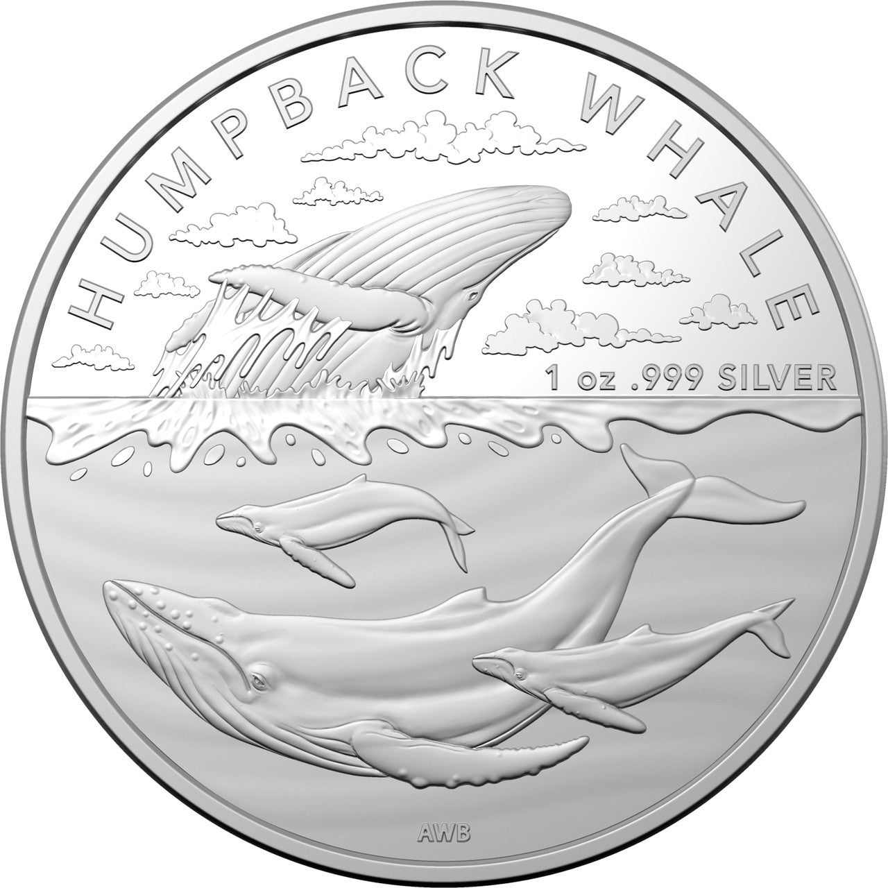 Royal Australian Mint 2023 $1 1oz Silver Investment Coin – Australian Antarctic Territory – Humpback Whale